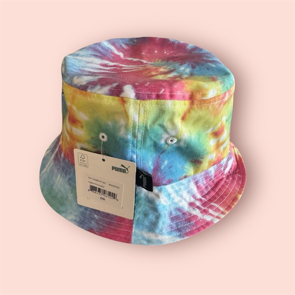 New! Puma Tie-Dye Bucket Hat Vibrant Festival Accessory - Picture 3 of 7